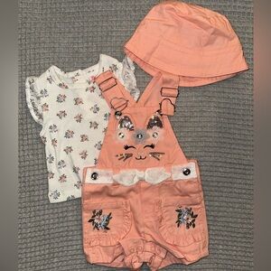 Baby Girl Pink Overall Outfit